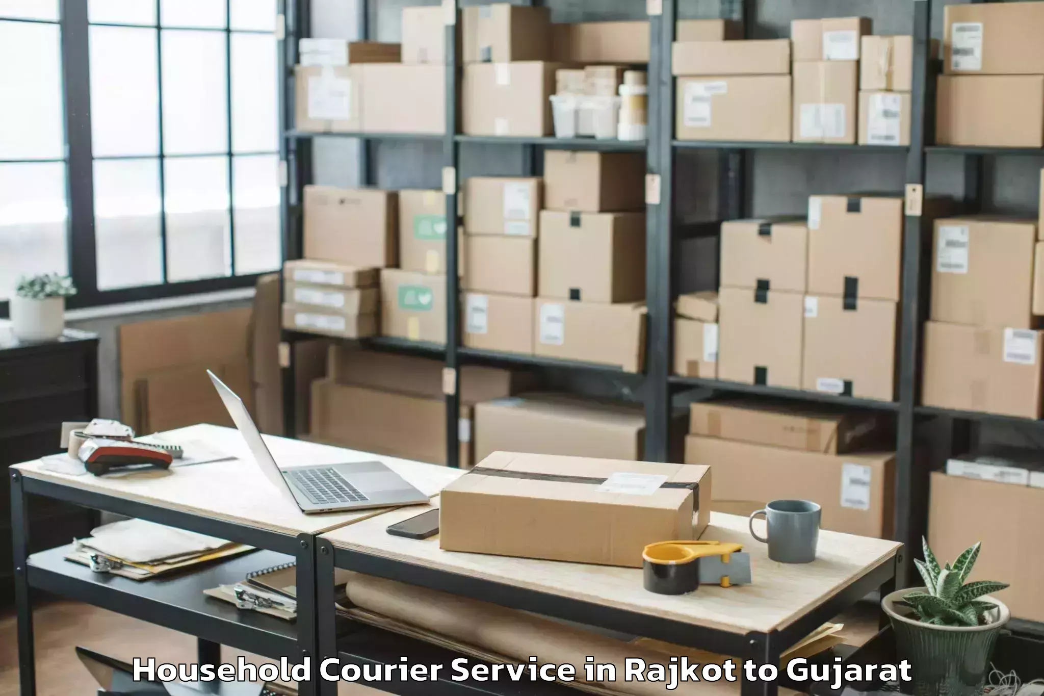 Top Rajkot to Kalol Household Courier Available